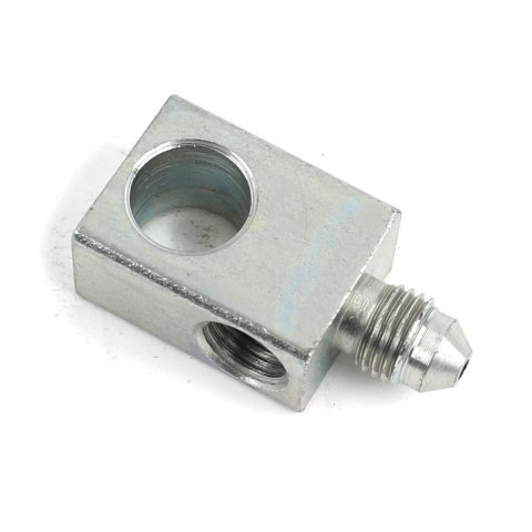 Redhorse Performance 342 Series Inverted Flare Male Tee Adapters 342-03-03 Brake Fittings, Adapters, Steel, Nickel, 3/8 in.-24 Female Threads, -3 AN Threads, Each