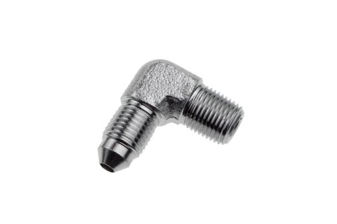 Redhorse Performance 3200 Series Banjo Fittings 322-03-02 Brake Fittings, Fittings, 90 degree, Steel, Natural, 1/8 in. NPT Male Threads, -3 AN Male Threads, Each