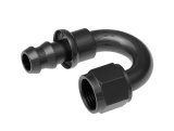 Redhorse Performance 2000 Series Push-Lock Hose Ends 2180-08-2 Ends, Series, Push Lock, -8 AN Female Threads, Socketless barb, 180 degree, -8 AN Hose, Aluminum, Black Anodized, Each thumbnail 1