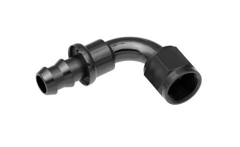 Redhorse Performance 2000 Series Push-Lock Hose Ends 2090-16-2 Ends, Series, Push Lock, -16 AN Female Threads, Socketless barb, 90 degree, -16 AN Hose, Aluminum, Black Anodized, Each thumbnail 2