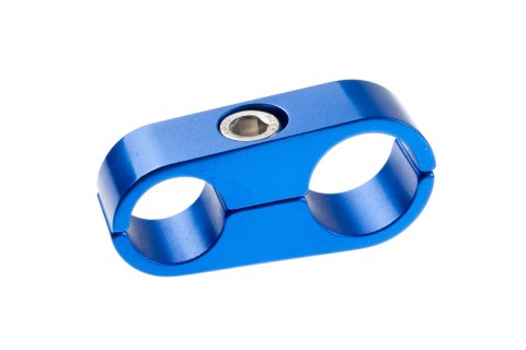 Redhorse Performance 730 Series AN Hose Separators 730-08-10-1 and Line Mounting Clamps, Separators, 2 Capacity, Aluminum, Blue Anodized, for -8 and -10 Braided Hose, Each thumbnail 1