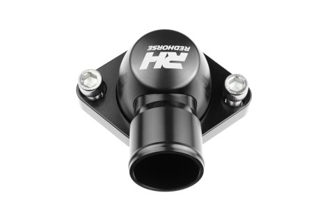 Redhorse Performance 4910 Series Thermostat Housing Assemblies 4910-350-24-2 Water Neck, Aluminum, Black Anodized, O-Ring, 75 Degree, 1.500 in. Outlet, Chevy, Small/Big Block, Each