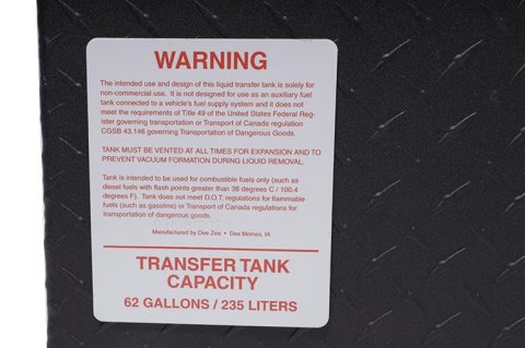 Dee Zee Combo Transfer Tanks DZ92856TB Liquid Tank / Tool Box Unit, Specialty Series L-Shaped Tool Box/Liquid Tank thumbnail 2