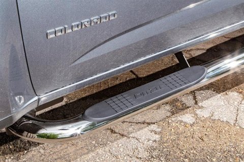 Dee Zee Oval Side Step Bars DZ373527 Bars, Nerf Bars, Oval, Stainless Steel, Polished, 4.00 in. Diameter, Chevrolet, GMC, Extended Cab, Pair thumbnail 1