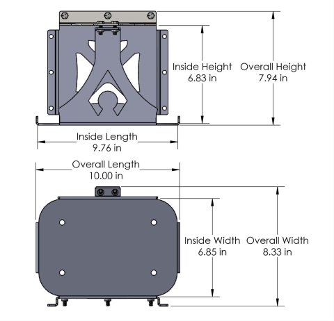 Artec Industries Battery Boxes OP3407 Mount, Steel, Natural, Group 34 Optima, Rear Mount, Kit thumbnail 1