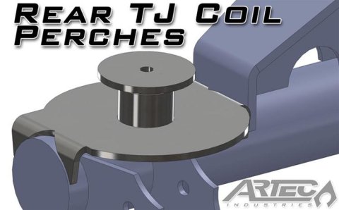 Artec Industries TJ Coil Spring Perches and Retainers BR1033 Seats, Rear, Lower, Steel, Natural, Jeep, Pair thumbnail 1