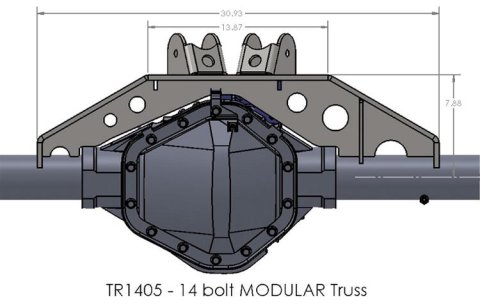 Artec Industries 14-Bolt Modular Trusses for 1987-2017 WRANGLER, 2018 WRANGLER JK - TR1405 14 bolt MODULAR truss swap a one-ton axle in your TJ or YJ thumbnail 1