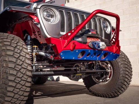 Artec Industries Nighthawk Series Bumpers for 2020-2022 GLADIATOR, 2007-2022 WRANGLER, 2018 WRANGLER JK - JJ8045 Bumper, Stinger, Steel, Black Powdercoat, Front, Jeep, JK, JL, JT, Each thumbnail 2