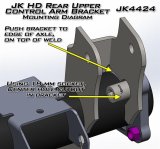 Artec Industries Upper Control Arm Brackets JK4424 Brackets, Rear Upper, Steel, Natural, Jeep, Pair thumbnail 1