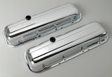 Proform Stamped Steel Chevrolet Valve Covers 141-114 Covers, Stock Height, Steel, Chrome, Logo, Chevy, Big Block, Pair thumbnail 1
