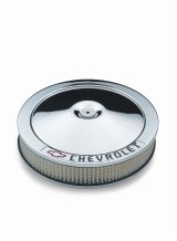 Proform GM Licensed Chevrolet Air Cleaner Kits 141-906 Filter Assembly, 14 in. Diameter, Round, Steel, Chrome, Logo, 3 in. Filter, Each thumbnail 1