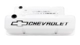 Proform GM Licensed Collector's Series Slant-Edge Valve Covers 141-935 Covers, Slant-Edge, Tall, Perimeter Bolt Mounting Style, White, Bowtie Emblem, Chevy, Small Block, Pair thumbnail 3