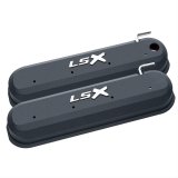 Proform Slant Edge Diecast Aluminum Valve Covers 141-256 Covers, Edge, Tall, Centerbolt, Cast Aluminum, Black Crinkle, LSX Top Style, Chevrolet, Small Block LS, Pair thumbnail 1