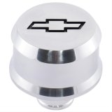 Proform Slant Edge Aluminum Breather Caps 141-854 Valve Cover Breather, Aluminum, Push-in, Round, Polished, Black Bowtie Emblem, 2.500 in. Diameter, 1.220 in. Hole Size, Each thumbnail 1