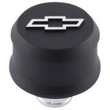 Proform Slant Edge Aluminum Breather Caps 141-858 Breather, Push-in, Aluminum, Black Textured, Bowtie Logo, Each thumbnail 2