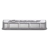 Proform GM Licensed Slant Edge Valve Covers 141-869 Covers, Edge, Tall, Perimeter Bolt, Cast Aluminum, Natural, Chevrolet Logo Top Style, Chevrolet, Big Block, Pair thumbnail 2