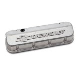 Proform GM Licensed Slant Edge Valve Covers 141-869 Covers, Edge, Tall, Perimeter Bolt, Cast Aluminum, Natural, Chevrolet Logo Top Style, Chevrolet, Big Block, Pair thumbnail 4