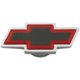Proform Air Cleaner Wing Nuts 141-322 Filter Assembly Nut, Aluminum, Chrome, Red, Black, Small Bowtie Emblem, 1/4-20 in. Thread, Each thumbnail 1