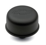 Proform Air Breather Caps for Chevrolet 141-754 Valve Cover Breather, Push-In, Round, Steel, Black Wrinkle, Bowtie Emblem, Each thumbnail 1