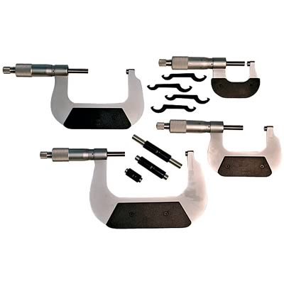 Proform Outside Micrometers 67437 Micrometer, Outside, Steel, 0-4.0 in. Range, .0001 in. Increments, Set of 4