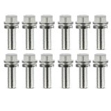 Proform Self-Locking Wedge Header Bolts 66827 Fasteners, Bolts, Hex Head, Steel, Nickel Plated, 3/8 in. NPT Thread Size, 0.750 in. Underhead Length, Set of 12 thumbnail 1