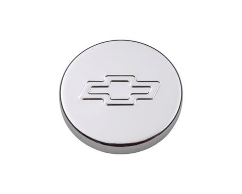 Proform Oil Filler Caps for Chevrolet 141-630 Fill Cap, Steel, Round, 1.220 in. Diameter, Chrome, Push-In, Universal, Bowtie Emblem, Each thumbnail 2