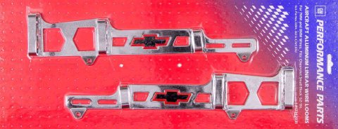 Proform GM Licensed Chevrolet Linear Wire Looms 141-638 Ignition Loom/Separator, Bowtie, Steel, Chrome, 7-8mm, Chevy, Small Block, Pair thumbnail 2