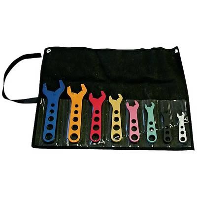 Proform AN Hose End Wrench Kits 66978 Kit, 8-Piece, Aluminum, Anodized, -3 through -20 AN, Storage Pouch, Kit
