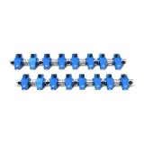 Proform Extruded Aluminum Shaft Mount Roller Rocker Arms 69468 Arms, Arms, 1.6 Ratio, Aluminum, Blue Anodized, Chrysler, Dodge, Plymouth, Big Block, Set of 16 thumbnail 2