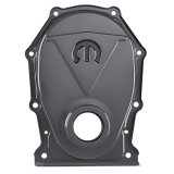Proform Mopar Timing Chain Covers 440-883 Cover, One-piece, Steel, Shark Gray, M Logo, Pointer, Chrysler, Dodge, Plymouth, Each thumbnail 1