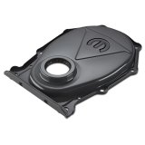 Proform Mopar Timing Chain Covers 440-883 Cover, One-piece, Steel, Shark Gray, M Logo, Pointer, Chrysler, Dodge, Plymouth, Each thumbnail 2