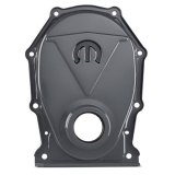 Proform Mopar Timing Chain Covers 440-883 Cover, One-piece, Steel, Shark Gray, M Logo, Pointer, Chrysler, Dodge, Plymouth, Each thumbnail 3