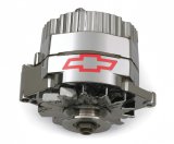Proform Alternators 141-659 Alternator, Chrome, Red Chevy Bowtie Emblem, Internal Regulator, V-Belt Pulley, 80 Amp, 1-Wire, GM, Each thumbnail 3