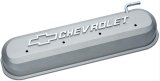 Proform Slant Edge Diecast Aluminum Valve Covers 141-263 Cover, Cast Aluminum, Gray Crinkle, Chevrolet Logo, Chevy, Small Block, LS, Pair thumbnail 1