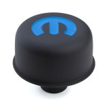 Proform Valve Cover Breathers 440-754 Breather, Push-in, Round, Steel, Black Wrinkle, Mopar Emblem, 3 in. Diameter, Each thumbnail 2