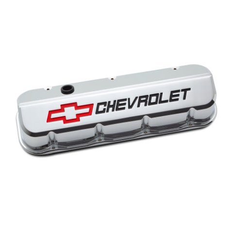 Proform GM Licensed Slant Edge Valve Covers 141-877 Covers, Edge, Tall, Perimeter Bolt, Cast Aluminum, Chrome Powdercoated, Chevrolet Logo Top Style, Chevrolet, Big Block, Pair thumbnail 5