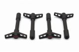 Proform Valve Cover Fasteners for Chevrolet 141-756 Wing Nuts, Black Crinkle, Bowtie Emblem On Top, 1/4 in.-20, 4.25 in. Long, Set of 4 thumbnail 1