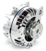 Proform Alternators 440-472 Alternator, Chrysler Square Back, Chrome, 110 amps, Internal Regulator, Blue Mopar Emblem, Chrysler, Dodge, Plymouth, Each thumbnail 5