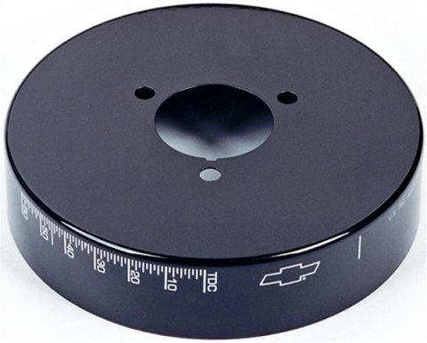 Proform Harmonic Balancer Covers 141-728 Cover, Aluminum, Black, 8 in. Diameter, Degree Markings, Chevy, Small Block, Each thumbnail 1