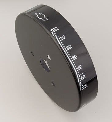 Proform Harmonic Balancer Covers 141-728 Cover, Aluminum, Black, 8 in. Diameter, Degree Markings, Chevy, Small Block, Each thumbnail 2