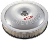 Proform Super-Light Aluminum Air Cleaners 141-693 Filter Assembly, Aluminum, Round, Gray Anodized, Bowtie Emblem, 14 in.Diameter, 3 in.Tall, Each thumbnail 1