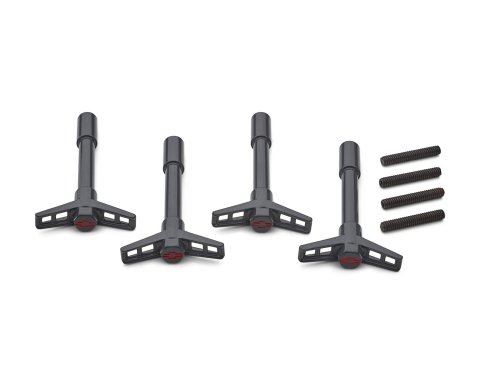 Proform Valve Cover Fasteners for Chevrolet 141-886 Wing Bolts, Shark Gray, Red Bowtie Logo, 1/4 in.-20 Thread, 4.125 in. Long, Set of 4