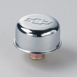 Proform Air Breather Caps for Chevrolet 141-616 Valve Cover Breather, Push-In, Round, Steel, Chrome, Bowtie Emblem, Each thumbnail 2