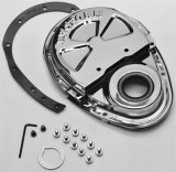Proform Chrome Steel Timing Chain Covers 66666 Cover, 2-Piece, Steel, Plated, Chevy, Small Block, Kit thumbnail 1