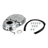 Proform Chrome Steel Timing Chain Covers 66666 Cover, 2-Piece, Steel, Plated, Chevy, Small Block, Kit thumbnail 2