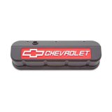 Proform GM Licensed Slant Edge Valve Covers 141-867 Covers, Covers, Tall, Perimeter Bolt Mounting, Aluminum, Black Powdercoat, Chevrolet Logo, Chevy, Big Block, Pair thumbnail 2