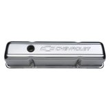 Proform Stamped Steel Chevrolet Valve Covers 141-103 Covers, Tall, Steel, Chrome, Logo, Chevy, Small Block, Pair thumbnail 1