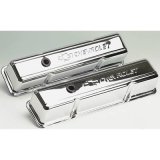 Proform Stamped Steel Chevrolet Valve Covers 141-103 Covers, Tall, Steel, Chrome, Logo, Chevy, Small Block, Pair thumbnail 2