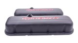 Proform Stamped Steel Chevrolet Valve Covers 141-811 Covers, Tall, Steel, Black Wrinkle, Red Logo, Chevy, Big Block, Pair thumbnail 3