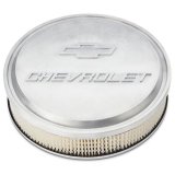 Proform GM Licensed Chevrolet Slant-Edge Air Cleaners 141-837 Cleaner, Slant-Edge, Round, Dropped Base, Natural, Logo Top, 14 in. Diameter, 3 in. Filter Height, Each thumbnail 1